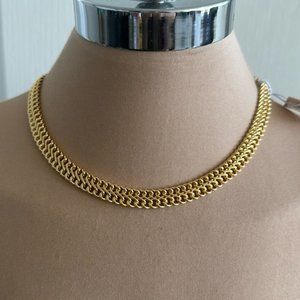 Mia Fiore 18 in long Dyadema necklace 18K gold plated bronze Italy